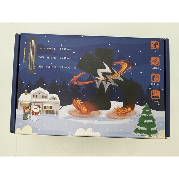 SNOW LEOPARD Rechargeable Heated Socks w App Control Batteries Black Large - Picture 7 of 11